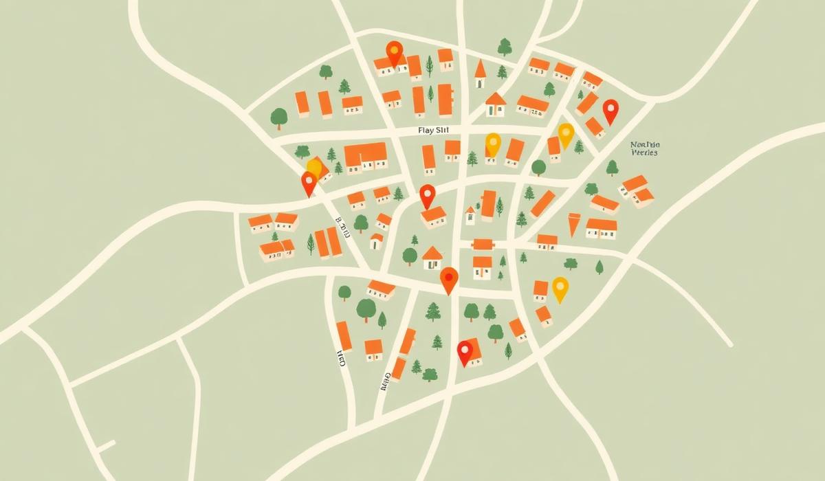 Map of neighborhood spots
